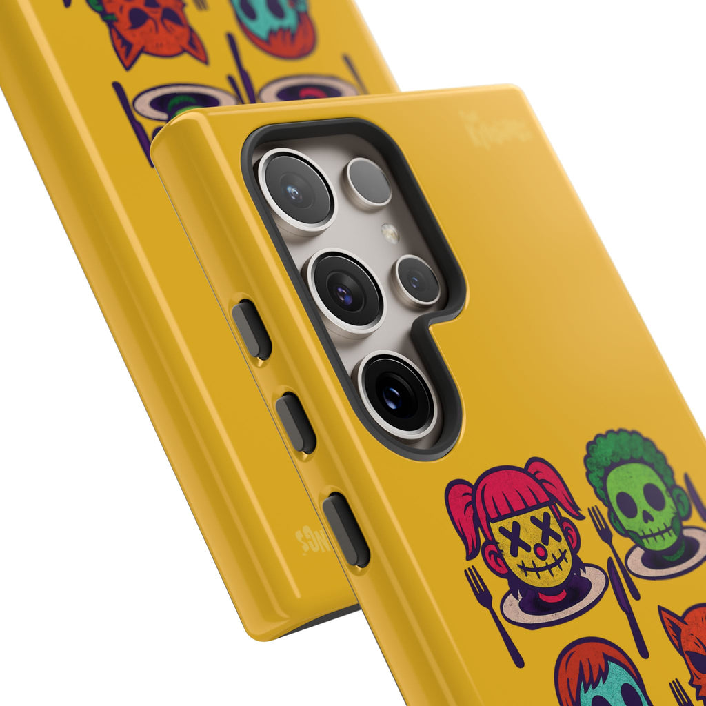Slayed & Served Phone Case - Creepy Cute Masked Kids Neon Kawaii Horror Cover for iPhone and Samsung