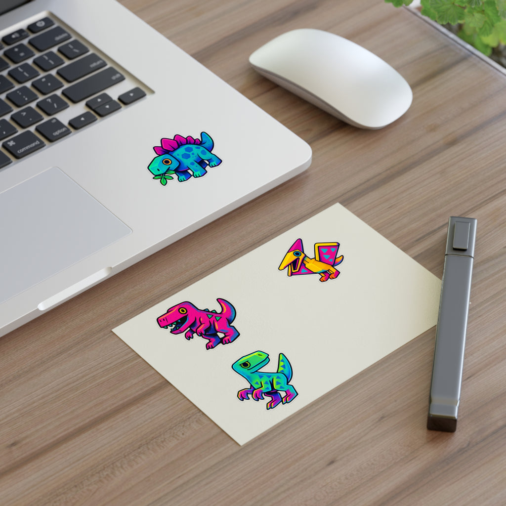 Vibrant Dinosaur Sticker Sheets - Fun Decor for Kids, Party Favors, Scrapbooking, Personalized Gifts, Creative Projects