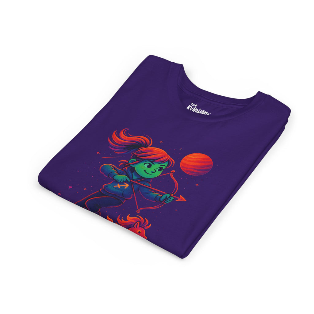 Sagittarius Zodiac Girl Youth T-Shirt | Astrology Gift for Kids | Cute Zodiac Sign Tee