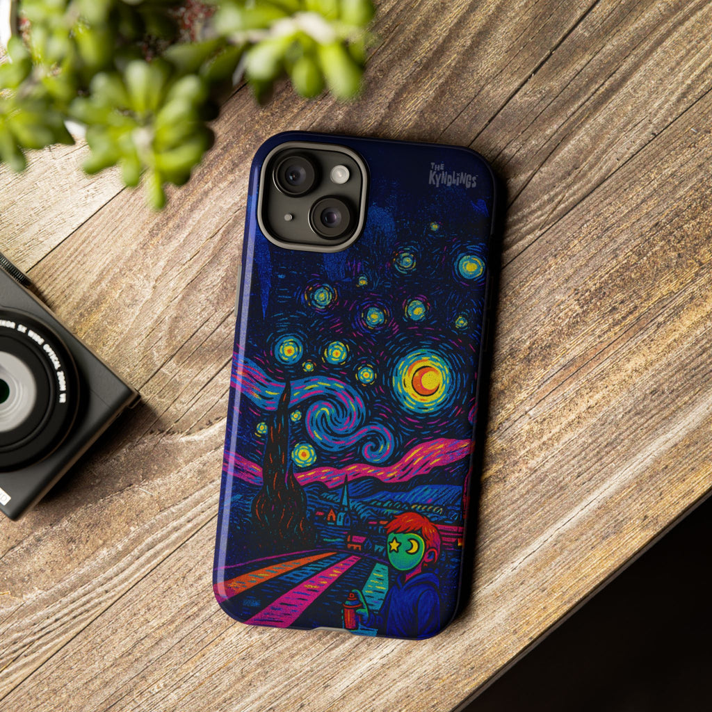 Starry Artist Phone Case | Van Gogh-Inspired Masked Art | Bold Indie Aesthetic Cover for iPhone & Samsung