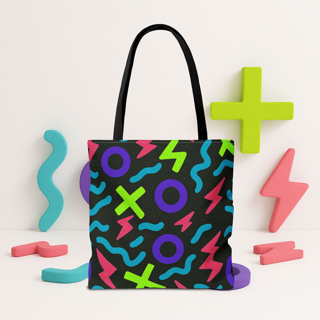 Kyndlings Canvas Tote Bag : 90s Pop Art Pattern, Reusable, Artist-Designed | The Kyndlings™ Add-On Gift or Everyday Carry