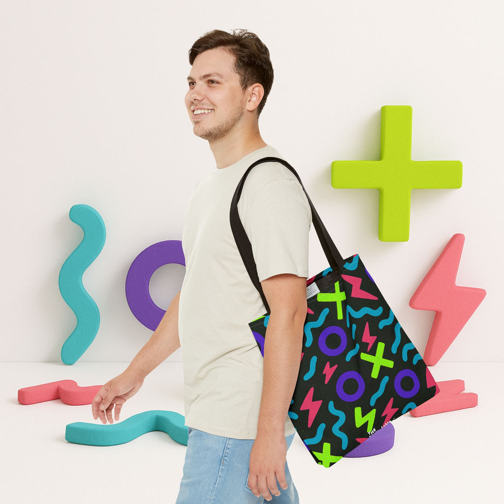 Kyndlings Canvas Tote Bag : 90s Pop Art Pattern, Reusable, Artist-Designed | The Kyndlings™ Add-On Gift or Everyday Carry