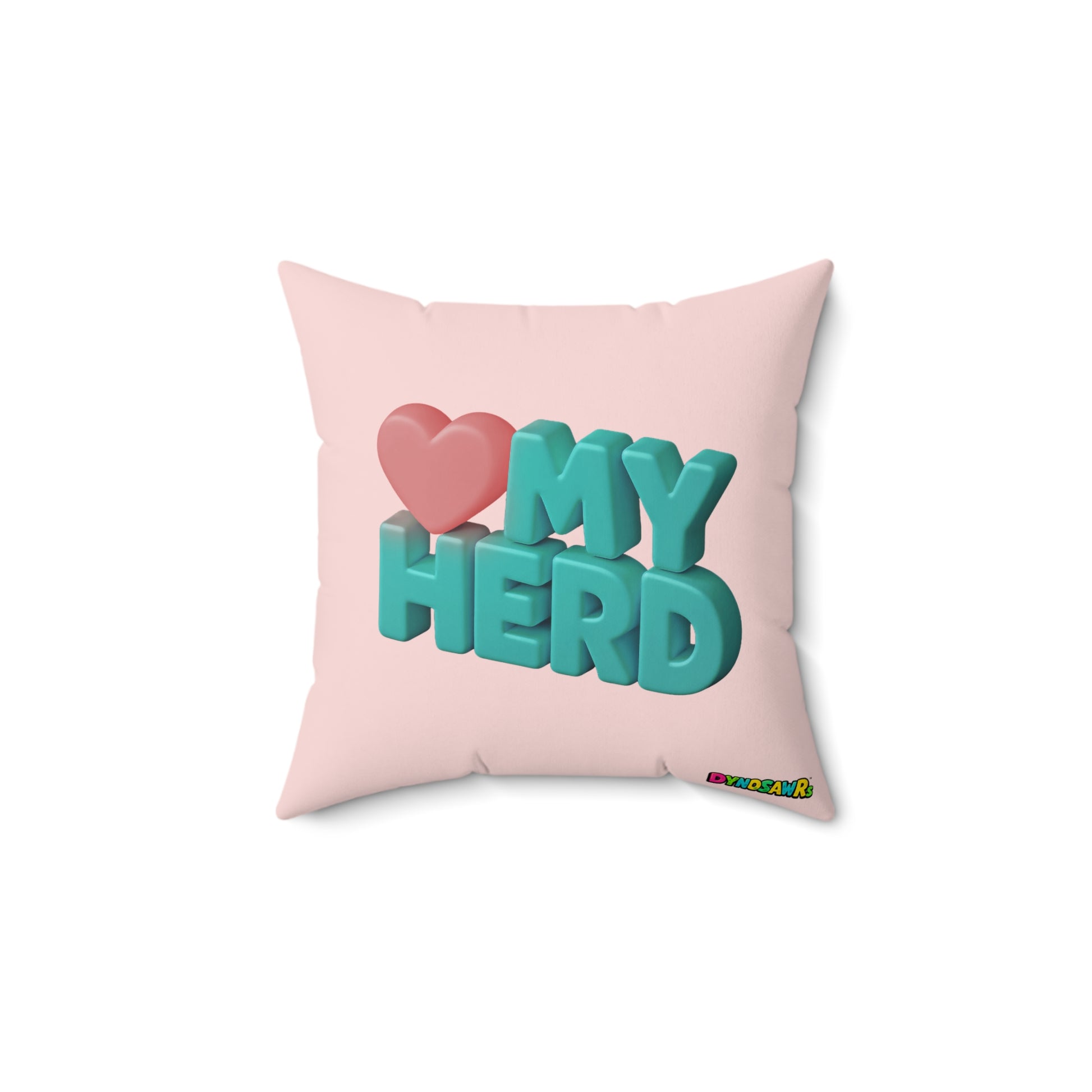 Dinosaur Square Pillow - I LOVE MY HERD