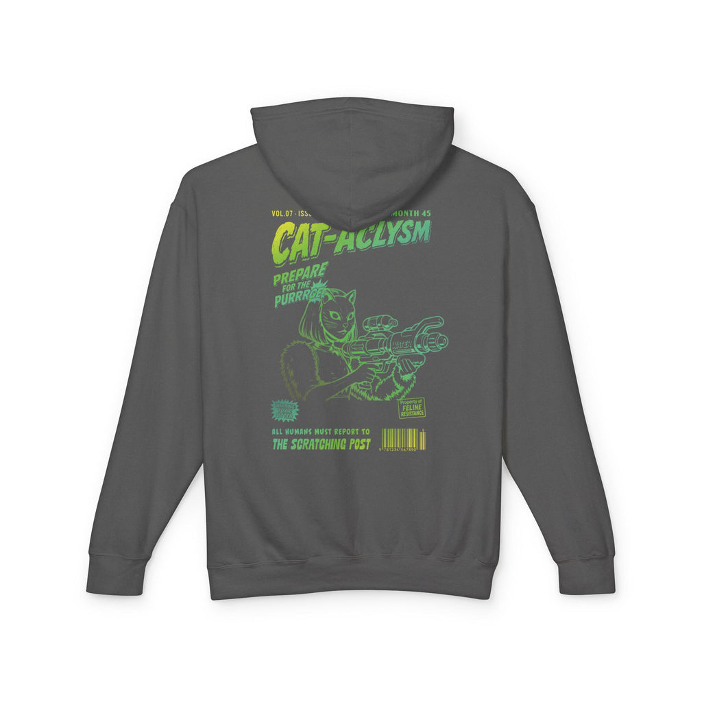 CAT-ACLYSM Hoodie - Comic Zine Style Retro Graphic Unisex Lightweight Hooded Sweatshirt