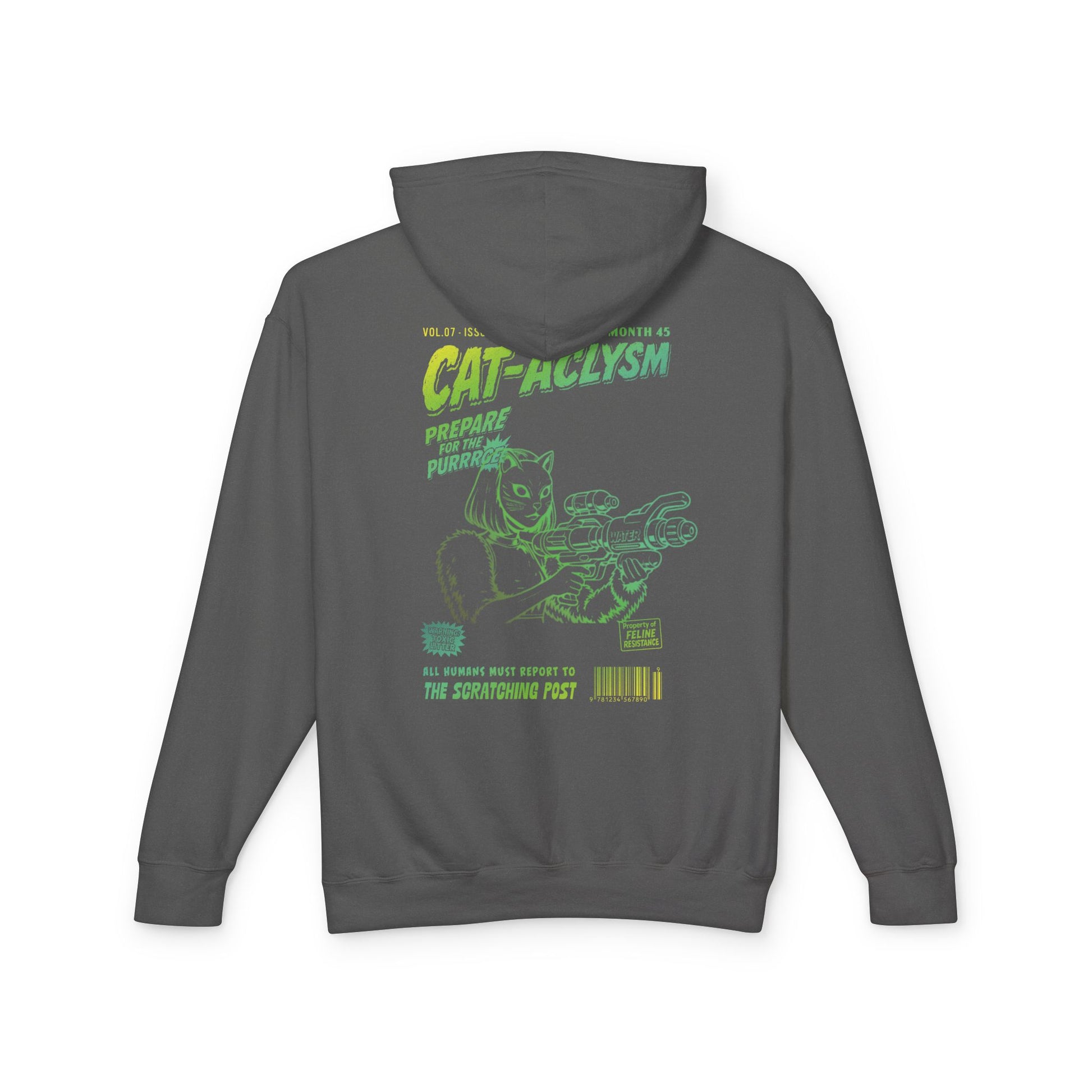 CAT-ACLYSM Hoodie - Comic Zine Style Retro Graphic Unisex Lightweight Hooded Sweatshirt