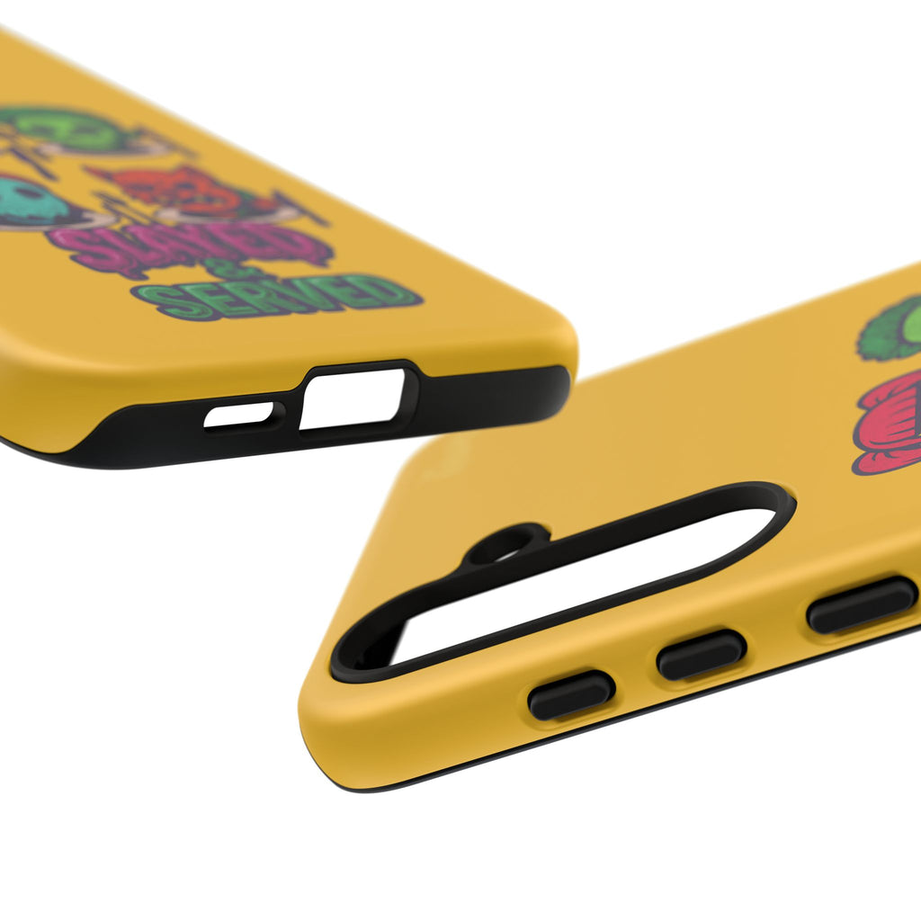 Slayed & Served Phone Case - Creepy Cute Masked Kids Neon Kawaii Horror Cover for iPhone and Samsung