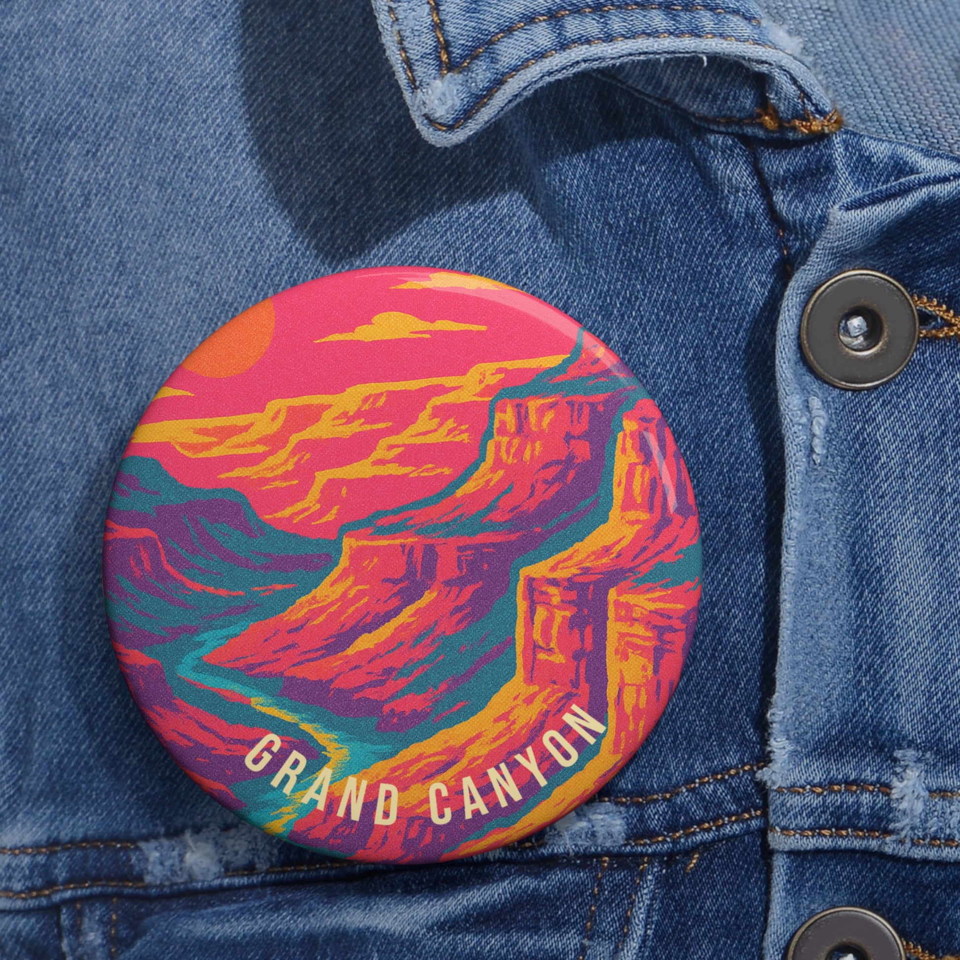 Grand Canyon Ntl Park Pin Button: VINTAGEGRAPH Collection