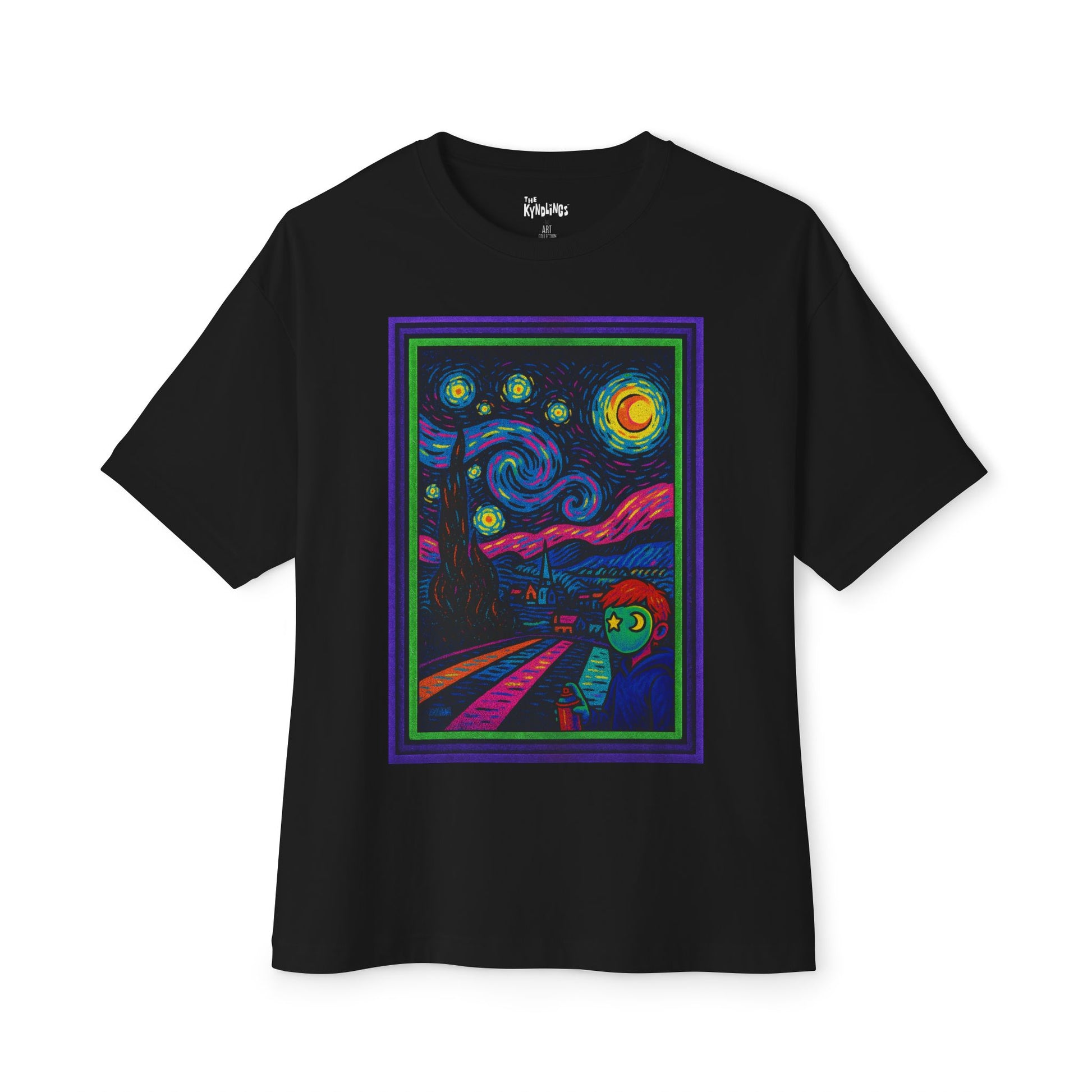 Starry Artist : Van Gogh Oversized Graphic Tee, Bold Unisex Streetwear Shirt
