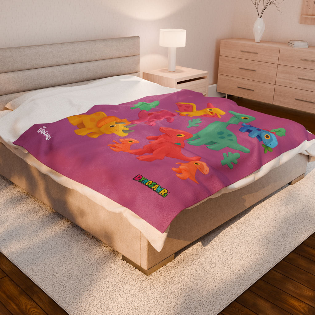 DYNOSAWR Velveteen Plush Blanket – 3 Sizes and Colors