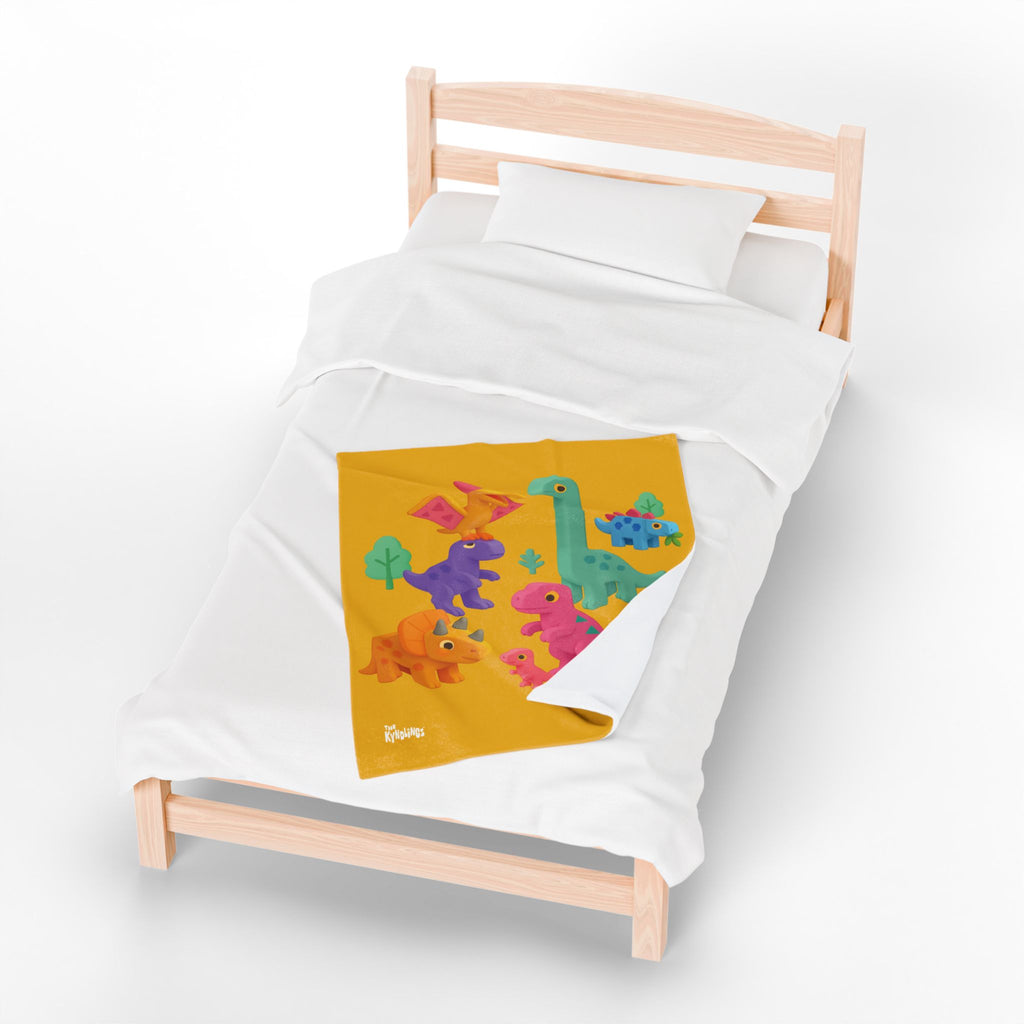 DYNOSAWR Velveteen Plush Blanket – 3 Sizes and Colors