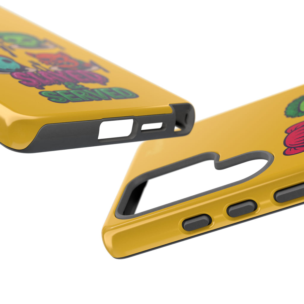 Slayed & Served Phone Case - Creepy Cute Masked Kids Neon Kawaii Horror Cover for iPhone and Samsung