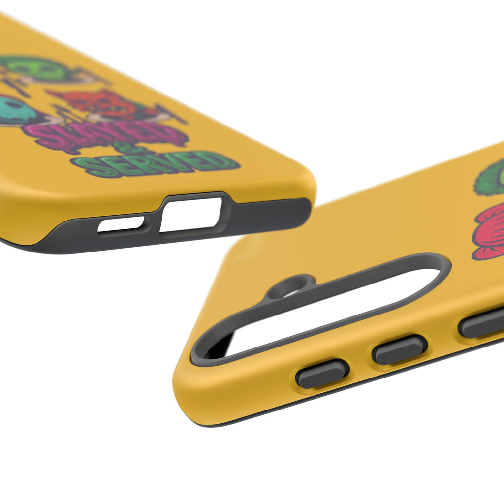 Slayed & Served Phone Case - Creepy Cute Masked Kids Neon Kawaii Horror Cover for iPhone and Samsung