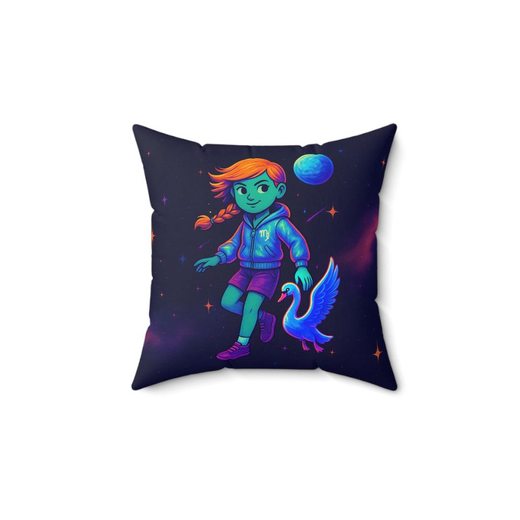 Zodiac Girls: Virgo Sign Pillow - Zodiac Sign Horoscope Character Design Pillow
