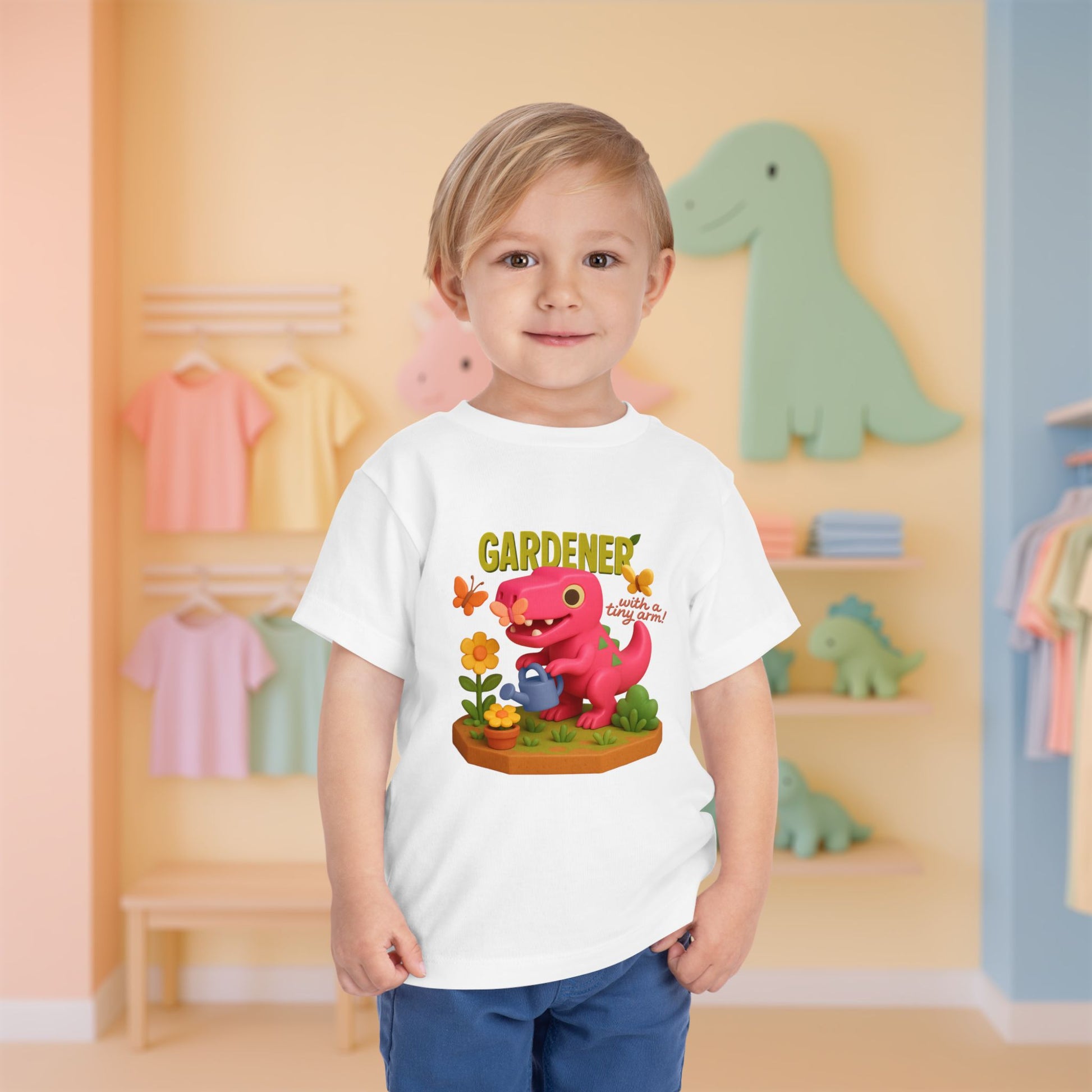 Gardener with a Tiny Arm! Tyra the T-Rex | Toddler Dinosaur Tee