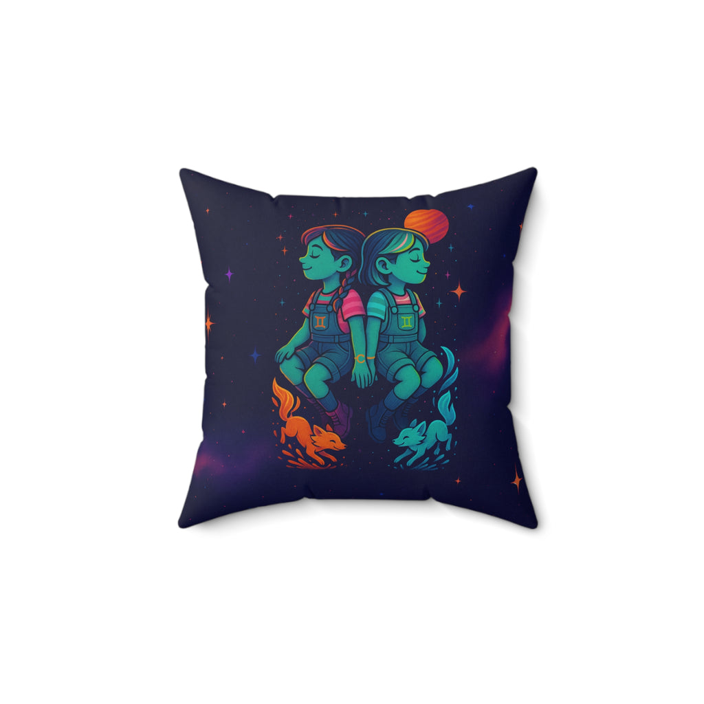Zodiac Girls: Gemini Sign Pillow - Zodiac Sign Horoscope Character Design Pillow