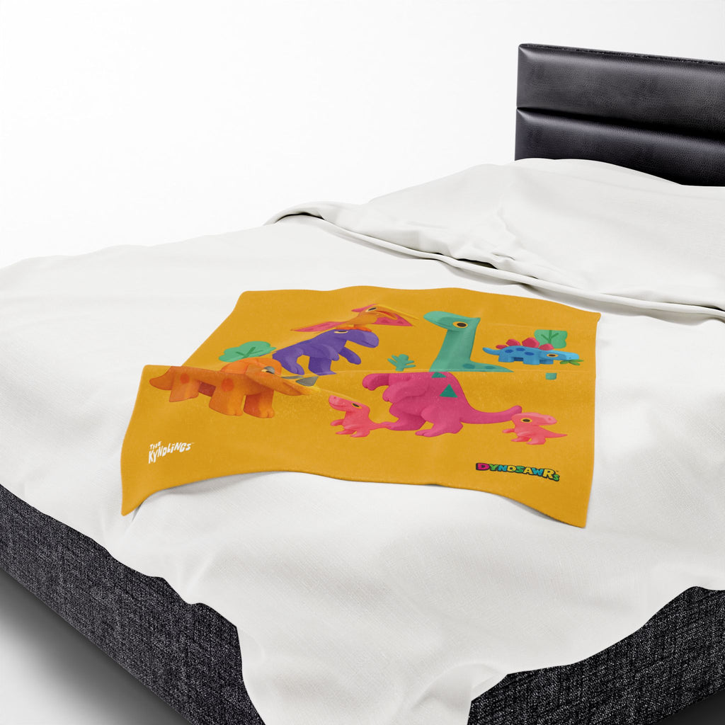 DYNOSAWR Velveteen Plush Blanket – 3 Sizes and Colors
