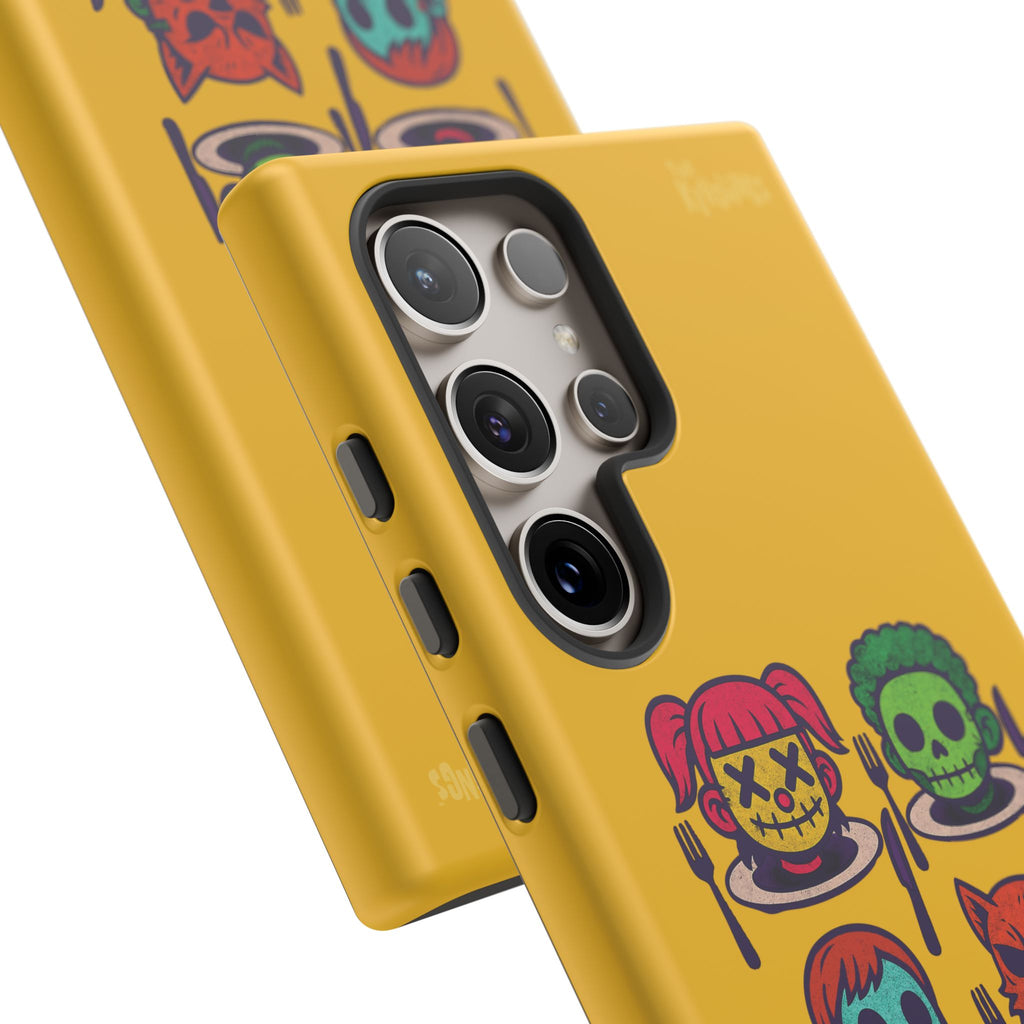 Slayed & Served Phone Case - Creepy Cute Masked Kids Neon Kawaii Horror Cover for iPhone and Samsung