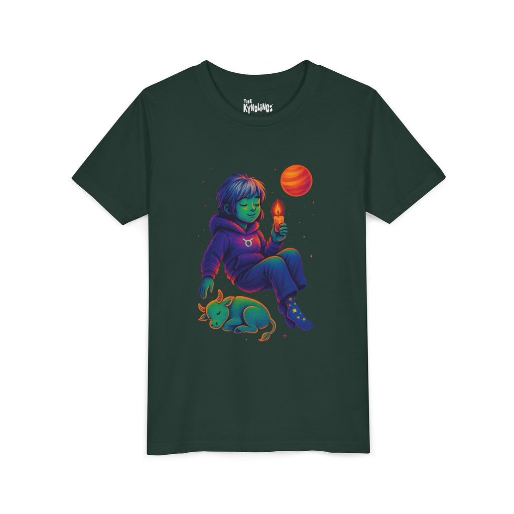 Taurus Zodiac Girl Youth T-Shirt | Astrology Gift for Kids | Cute Zodiac Sign Tee