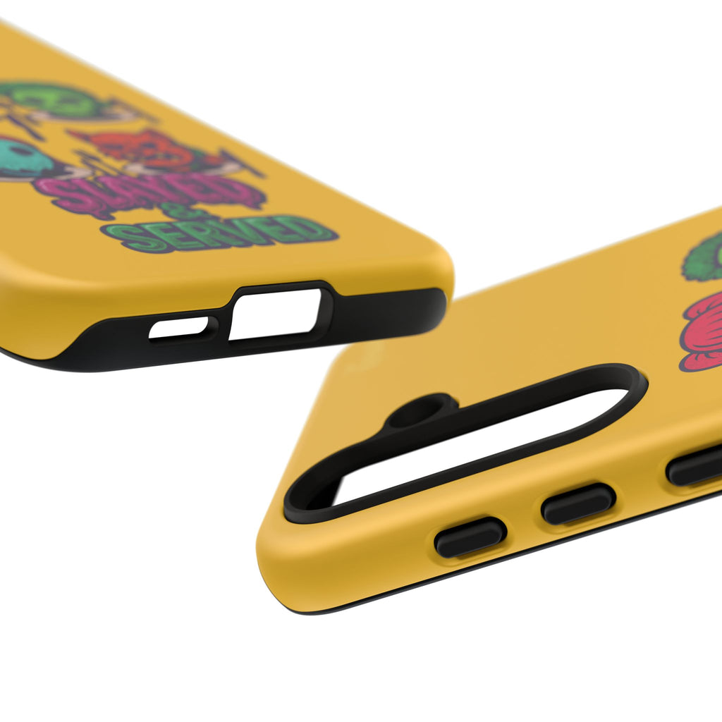 Slayed & Served Phone Case - Creepy Cute Masked Kids Neon Kawaii Horror Cover for iPhone and Samsung