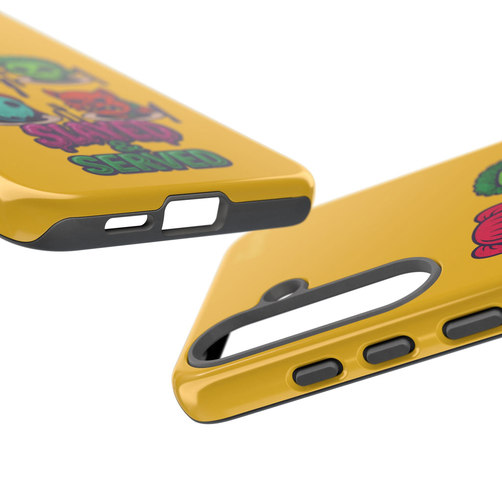 Slayed & Served Phone Case - Creepy Cute Masked Kids Neon Kawaii Horror Cover for iPhone and Samsung