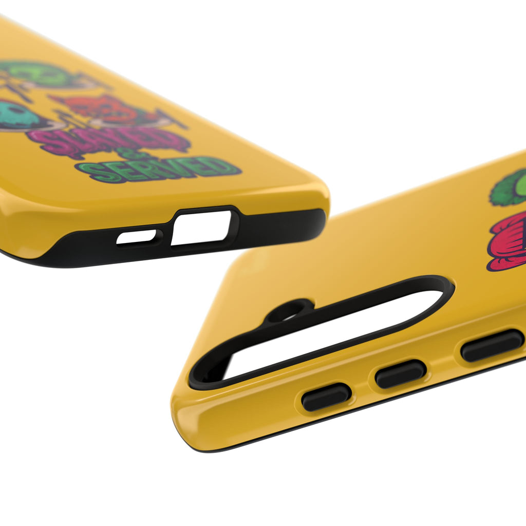 Slayed & Served Phone Case - Creepy Cute Masked Kids Neon Kawaii Horror Cover for iPhone and Samsung