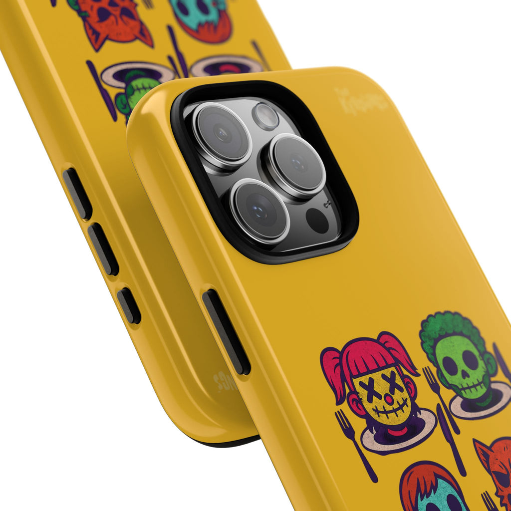 Slayed & Served Phone Case - Creepy Cute Masked Kids Neon Kawaii Horror Cover for iPhone and Samsung