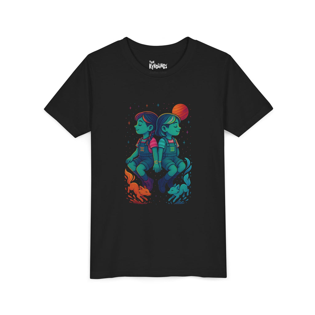 Gemini Zodiac Girl Youth T-Shirt | Astrology Gift for Kids | Cute Zodiac Sign Tee