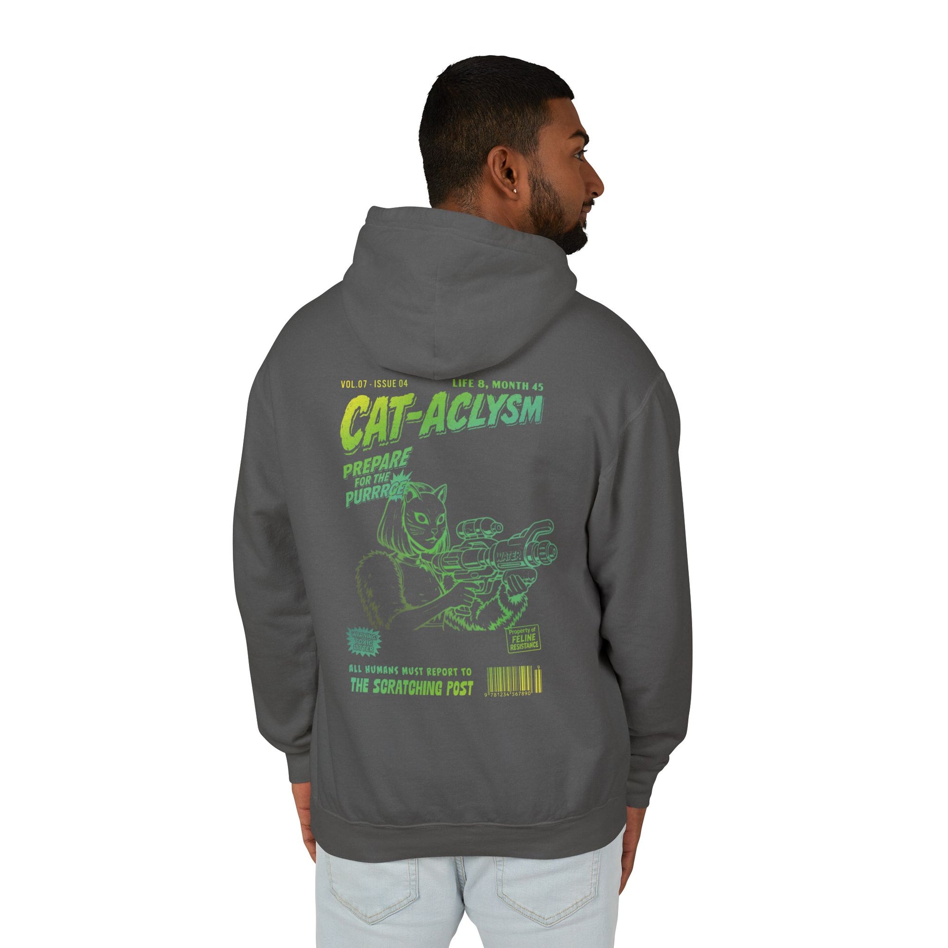 CAT-ACLYSM Hoodie - Comic Zine Style Retro Graphic Unisex Lightweight Hooded Sweatshirt