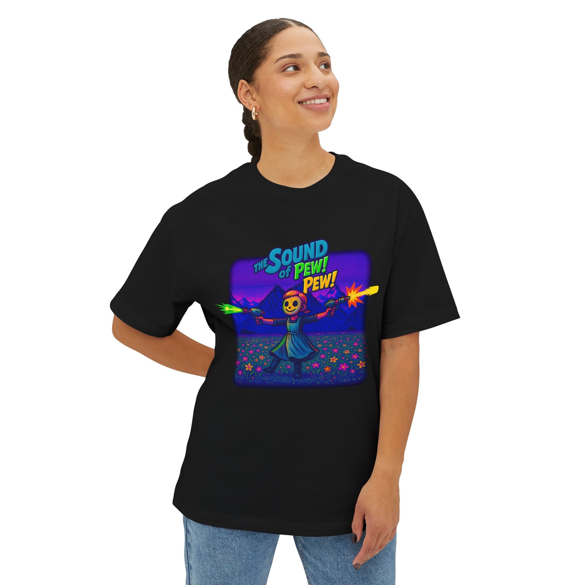 The Sound of Pew Pew : Oversized Graphic Tee