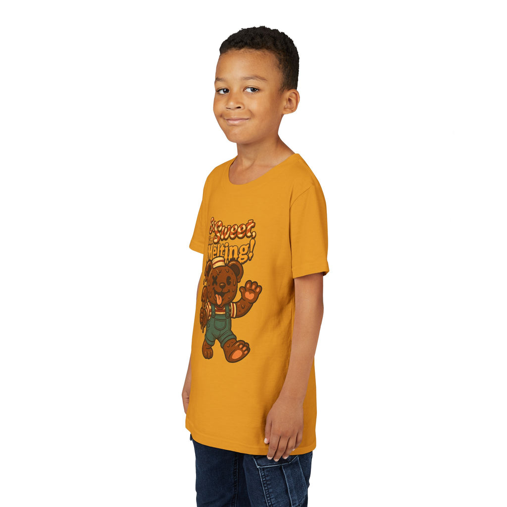 Sweet Melting Bear Youth Tee - Cute Kids T-Shirt, Adorable Gift, Summer Vibes, Ice Cream Theme, Birthday Outfit