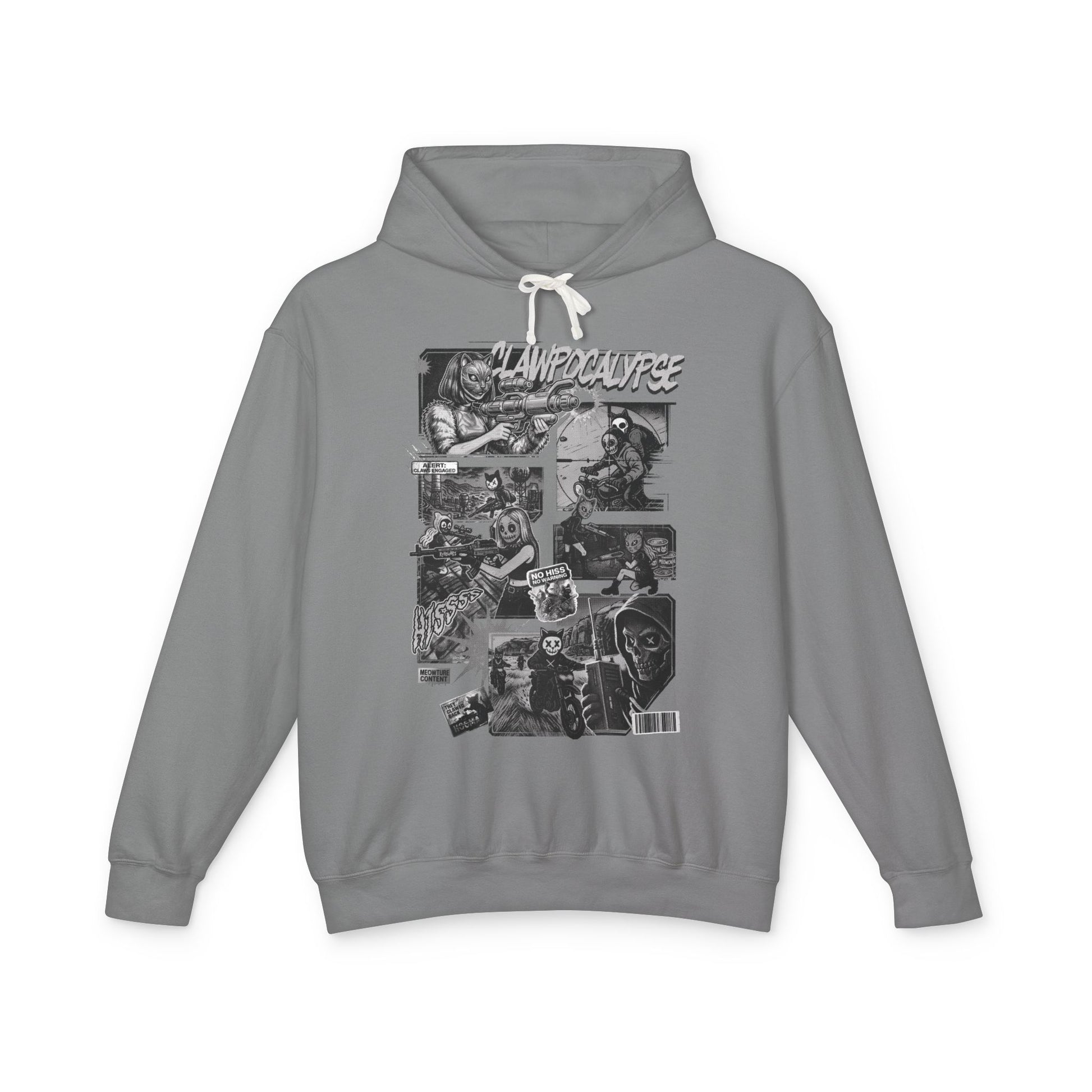 CAT-ACLYSM Hoodie - Comic Zine Style Retro Graphic Unisex Lightweight Hooded Sweatshirt