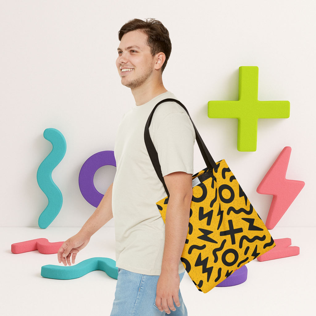 Kyndlings Canvas Tote Bag : 90s Pop Art Pattern, Reusable, Artist-Designed | The Kyndlings™ Add-On Gift or Everyday Carry