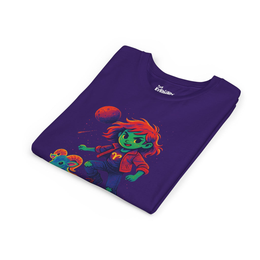 Aries Zodiac Girl Youth T-Shirt | Astrology Gift for Kids | Cute Zodiac Sign Tee