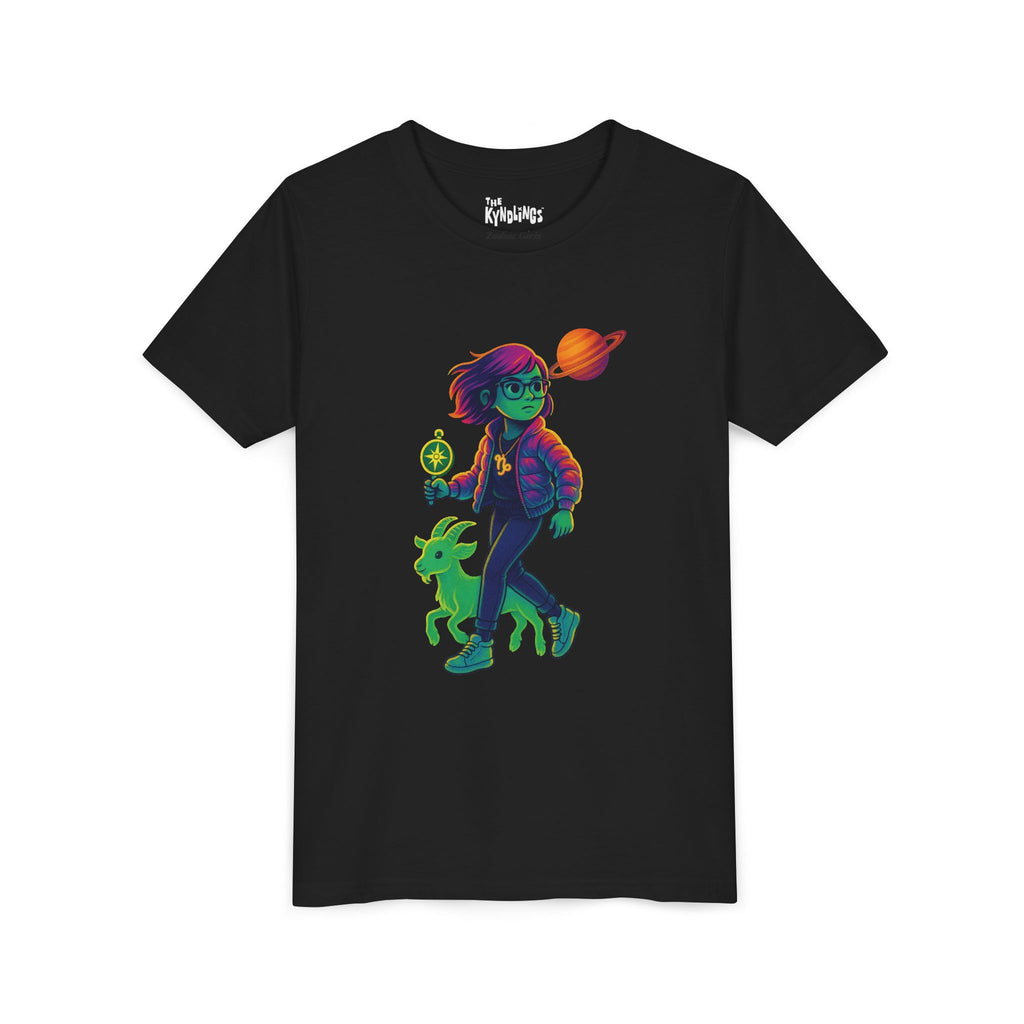 Capricorn Zodiac Girl Youth T-Shirt | Astrology Gift for Kids | Cute Zodiac Sign Tee