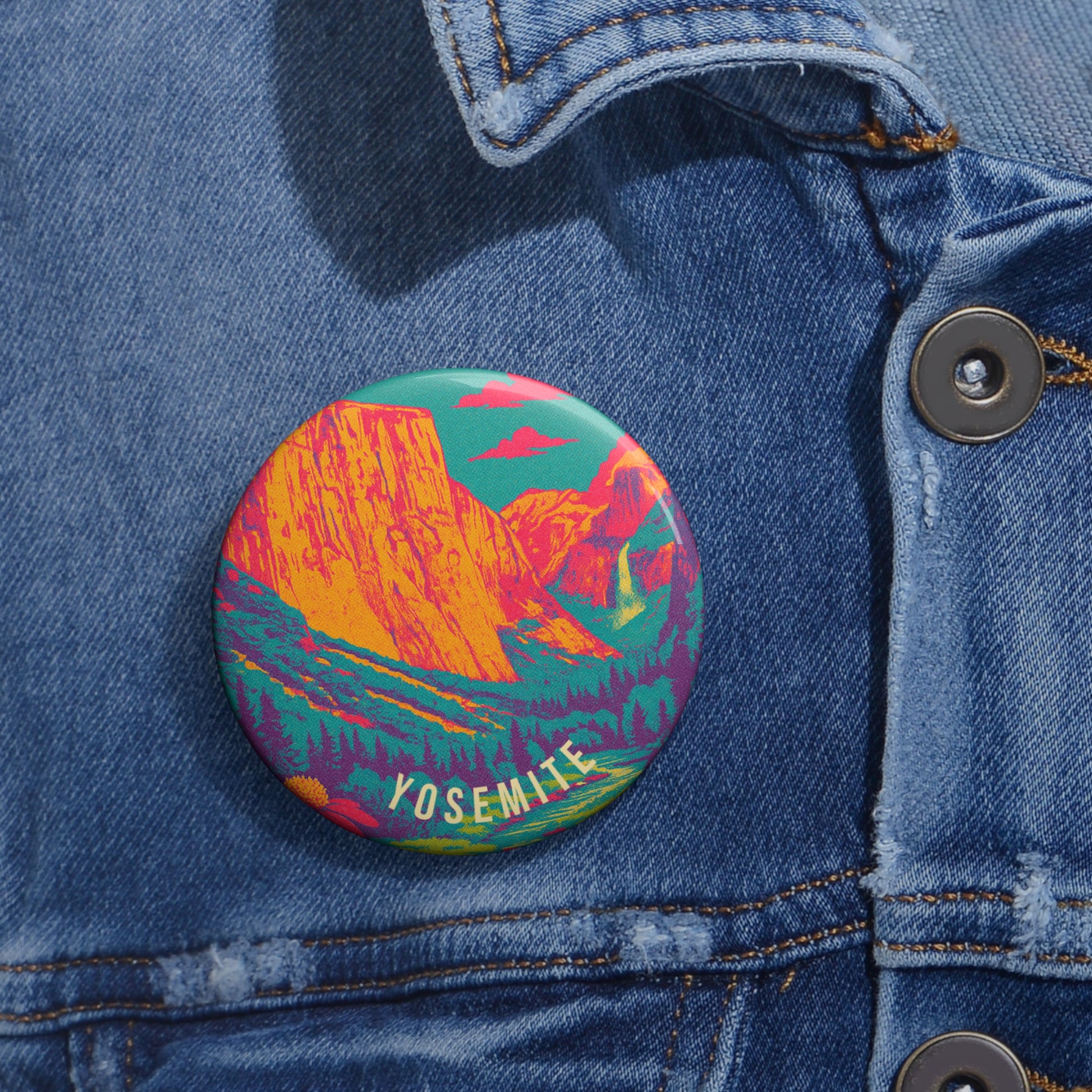 Yosemite Ntl Park Pin Button: VINTAGEGRAPH Collection