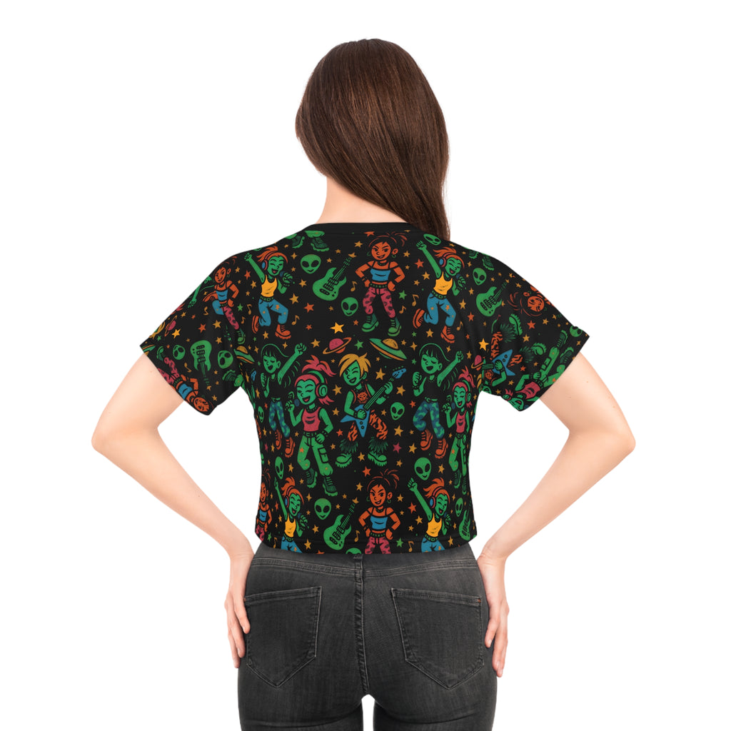 Alien Abduction Karaoke Crop Tee