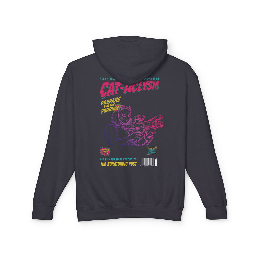 CAT-ACLYSM Hoodie - Comic Zine Style Retro Graphic Unisex Lightweight Hooded Sweatshirt