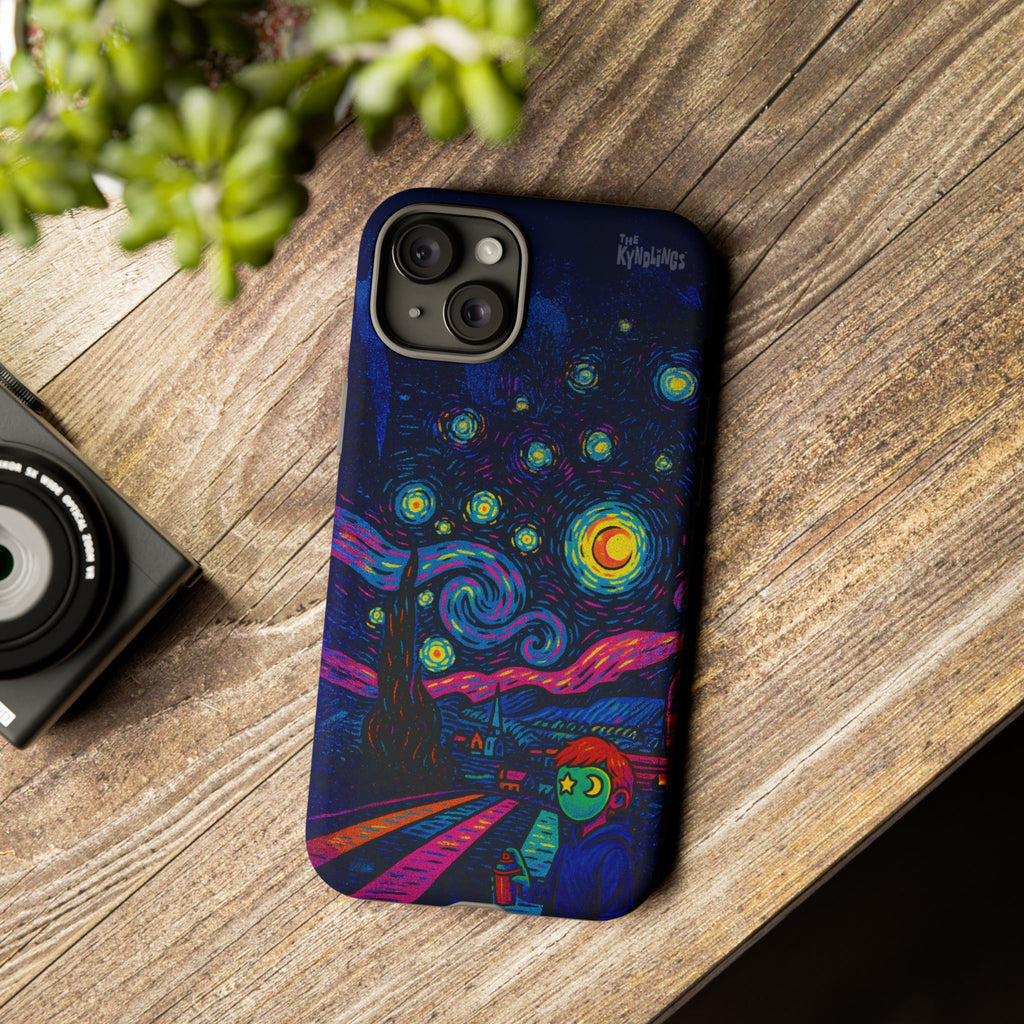 Starry Artist Phone Case | Van Gogh-Inspired Masked Art | Bold Indie Aesthetic Cover for iPhone & Samsung