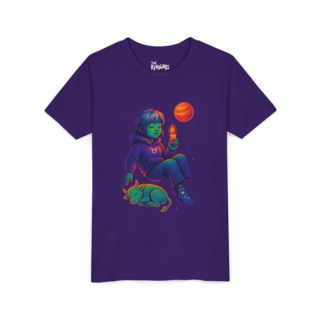 Taurus Zodiac Girl Youth T-Shirt | Astrology Gift for Kids | Cute Zodiac Sign Tee